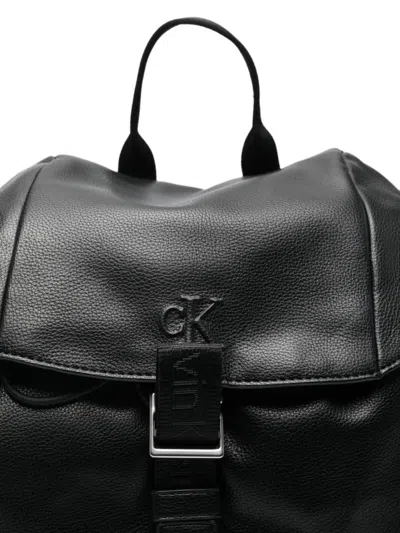 Calvin Klein Flap-pocket Backpack In Black