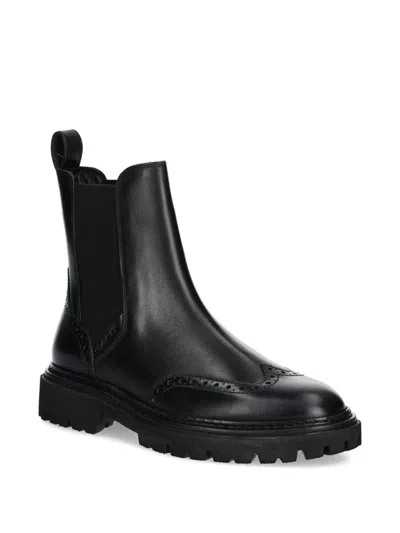 Gant Brogue-detail Pull-on Boots In Black