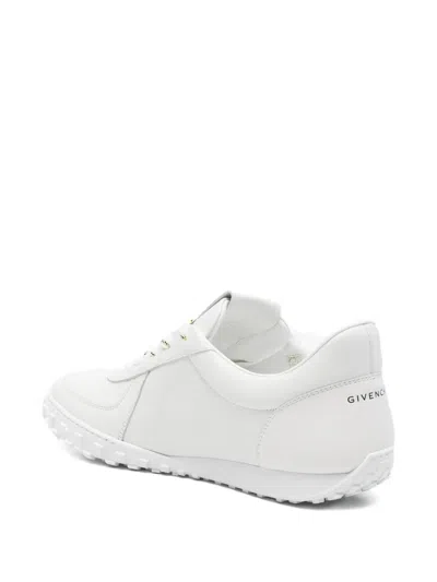 Givenchy Glide Leather Sneakers Low Top Rubber Sole In White