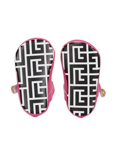 Balmain Button Ballet Flats In Pink
