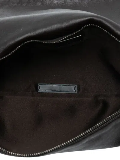 Pre-owned Prada 2000-2012 Leather Fold Over Shoulder Bag In Brown