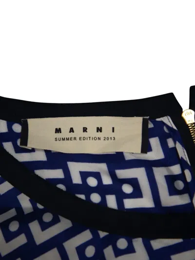 Pre-owned Marni Geometric-pattern Blouse In Blue