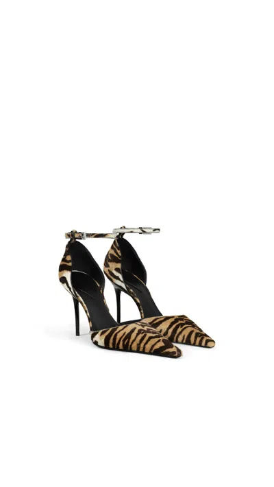 Alaïa Womens Azzedine Alaia Drop 90 Brushed-hair Leather Pumps In Animal Print