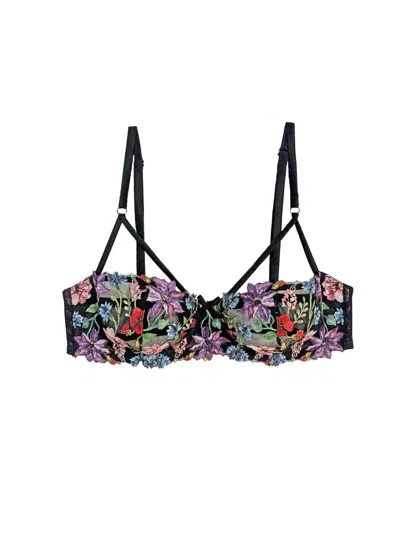 Fleur Du Mal Wildfleur Balconette Bra In Black