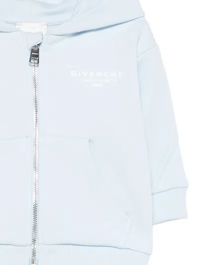 Givenchy Zip Hooded Top In Blue