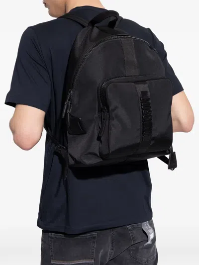 Moschino Logo-detail Backpack In Black