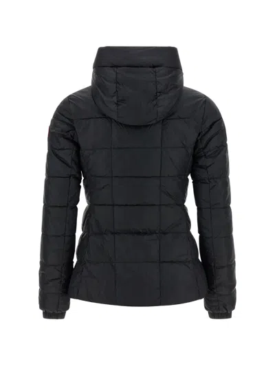 Canada Goose Quilted Padded Down Coat With Adjustable Collar In Black