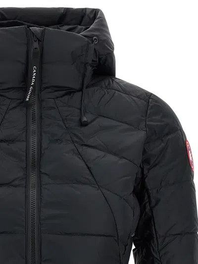 Canada Goose Quilted Padded Down Coat With Adjustable Collar In Black