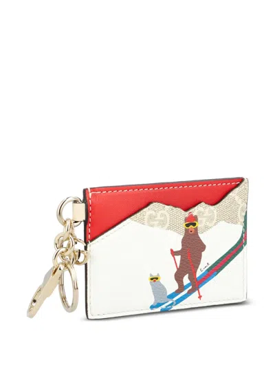 Gucci Patterned Keychain In White