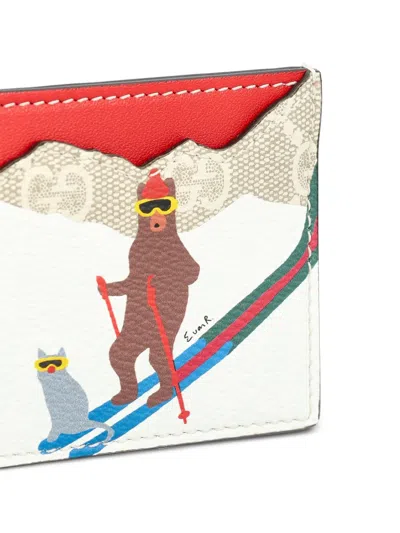 Gucci Patterned Keychain In White