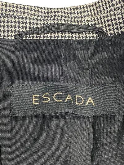 Pre-owned Escada Beaded Houndstooth Suit In Black