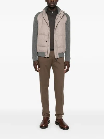 Corneliani Zip Sweater In Brown