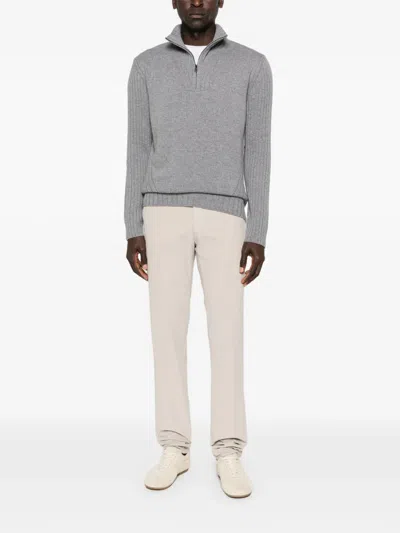 Corneliani Half-zip Sweater In Gray