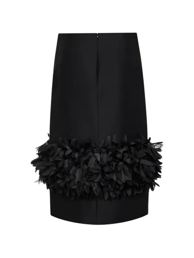 Totême Womens Black Petal High-waist Wool And Silk Midi Skirt In Black