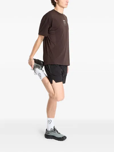 Represent Logo-detail Track Shorts In Black