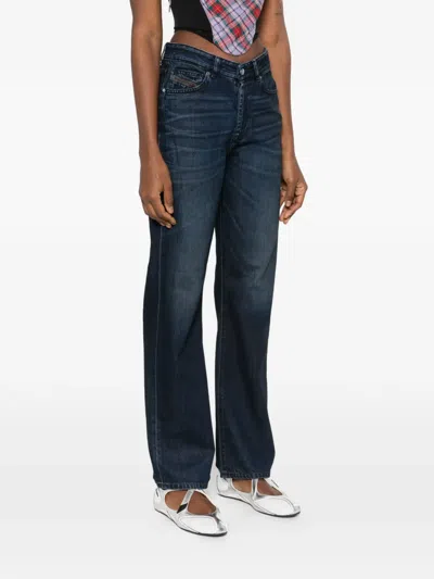 Diesel Button Jeans In Blue