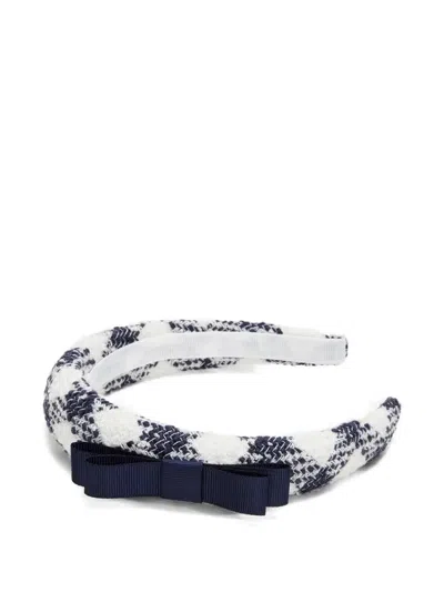 Self-portrait Self Portrait Girls Check Boucle Headband In White