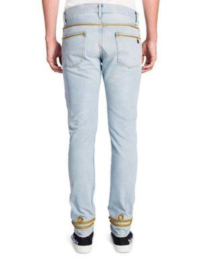 Shop Palm Angels Honor Skinny Fit Jeans In Light Blue