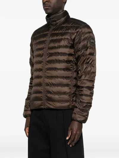 Canada Goose Nylon Down Jacket In Brown