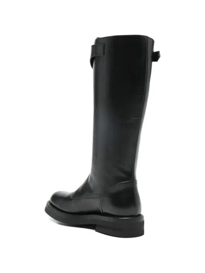 Alexander Mcqueen Countryside Zip-detailed Buckle Knee Boots In Black