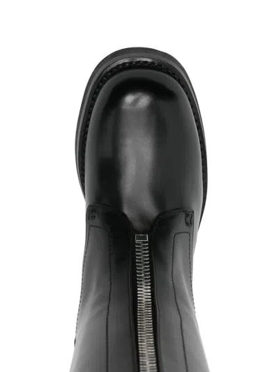 Alexander Mcqueen Countryside Zip-detailed Buckle Knee Boots In Black