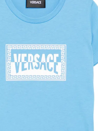 Versace Logo T-shirt In Blue
