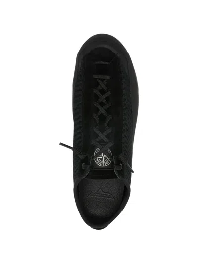 Stone Island Low-top Trainer With Compass Patch In Black