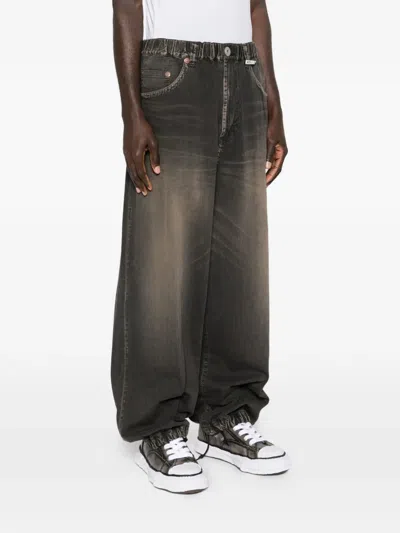 Miharayasuhiro Drawstring Light Wide Jeans In Brown