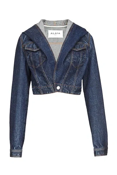 Alaïa Long-sleeved Hooded Jacket In Brown