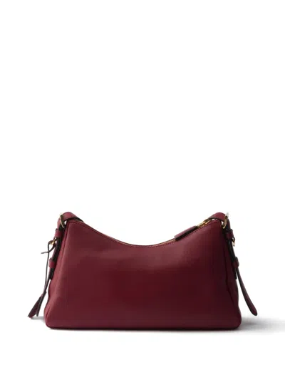 Prada Aimee Medium Leather Shoulder Bag In Burgundy
