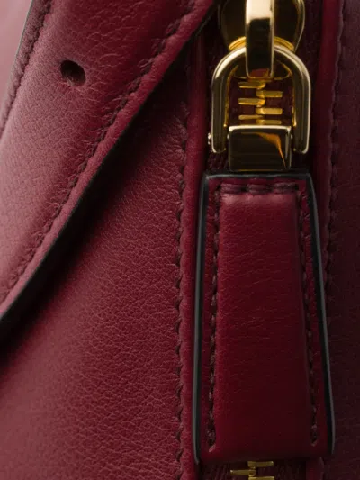 Prada Aimee Medium Leather Shoulder Bag In Burgundy