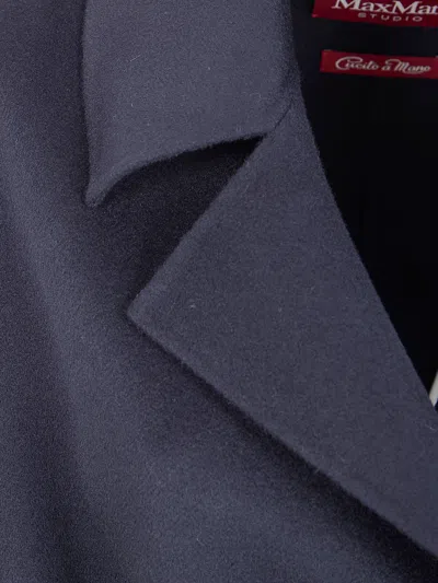 Max Mara Studio "mstcles" Regular Coat In Blue