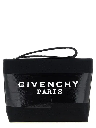 Givenchy Tape Small Clutch Bag Rectangular Wrist Strap In Black