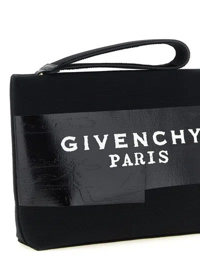 Givenchy Tape Small Clutch Bag Rectangular Wrist Strap In Black