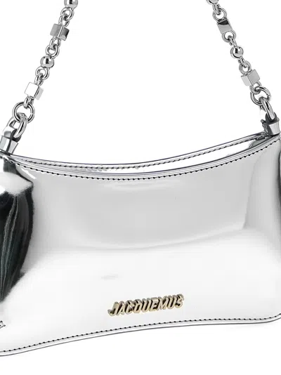 Jacquemus Le Petit Bisou Chain Rectangular Shoulder Bag In Metallic