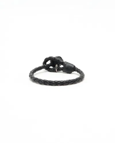 Bottega Veneta Intrecciato Leather Bracelet In Black