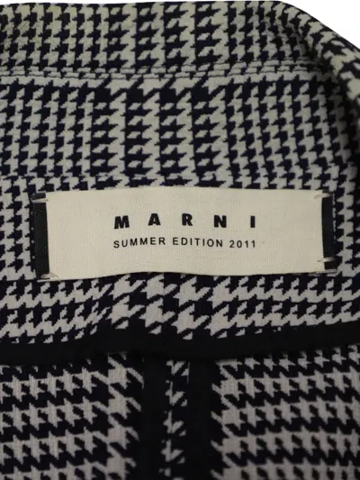 Pre-owned Marni Cropped Checked-pattern Jacket In Black