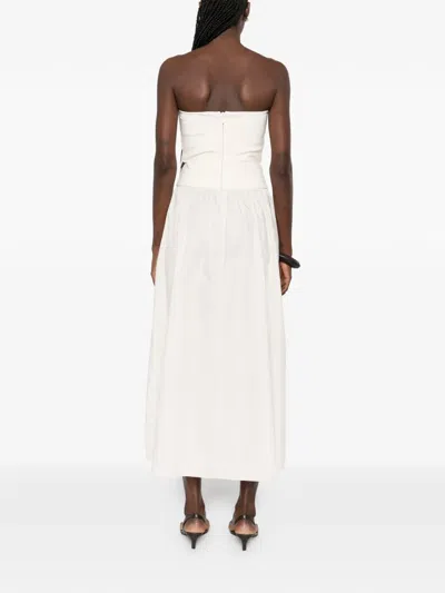 Esse Studios Strapless Split Midi Dress In White