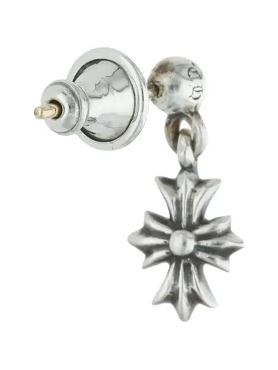 Chrome Hearts Tiny Cross Drop Earring In Silver