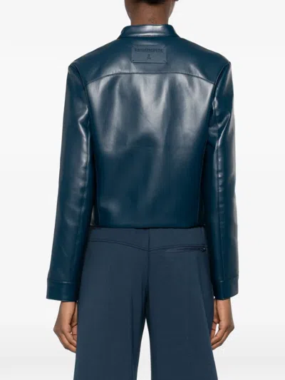 COATED FABRIC BIKER JACKET