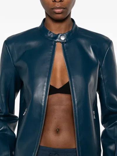 COATED FABRIC BIKER JACKET