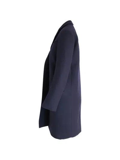 Pre-owned Celine Open-front Wool Coat In Blue