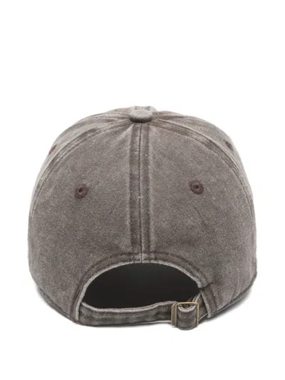 Leonardo Valentini Embroidered Cap In Brown