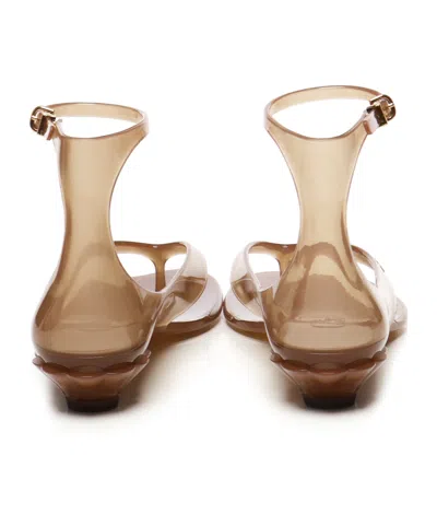 Chloé Jelly Brown Sandals With Logo Imprinted On The Side And Ankle Buckle Closure In Tpu Woman In Brown