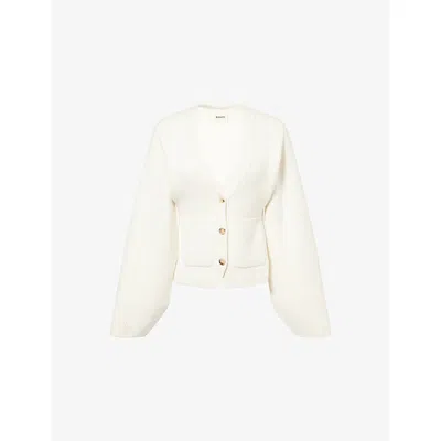 Khaite Woman Cardigan Ivory Size Xs Cashmere In White