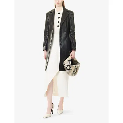 Nour Hammour Eames Patchwork Leather Coat In Black