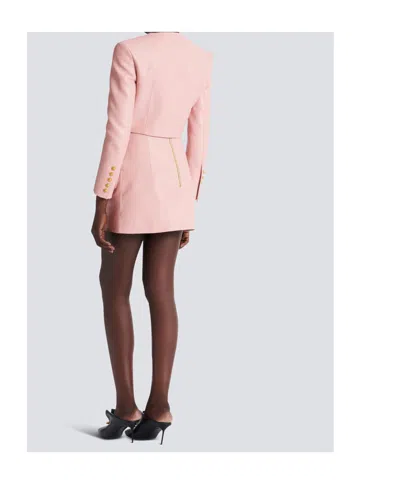 Balmain Short Lambskin Skirt With Buttons In Animal Print