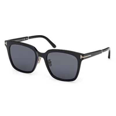 Tom Ford Smoke Square Unisex Sunglasses Ft1132-k 01a 56 In Black