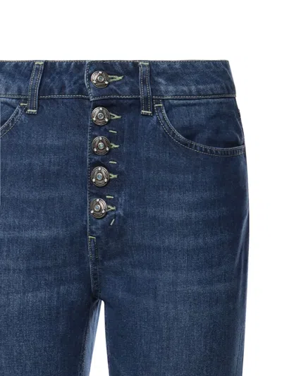 Dondup Buttoned Five-pocket Jeans In Blue