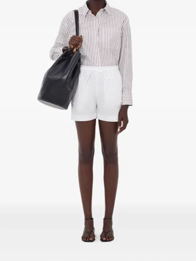 Loulou De Saison Malone Drawstring Shorts In White